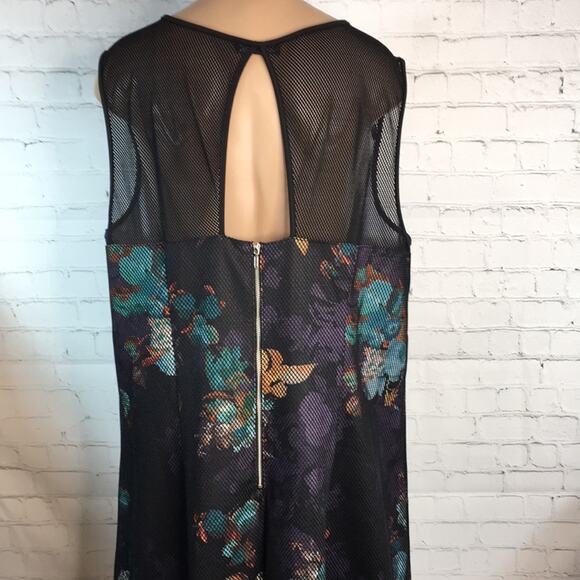 Spenser Jeremy‎ Woman Mesh & Floral Sleeveless Dress Size 3X Goth Witchy Mesh - Picture 9 of 14